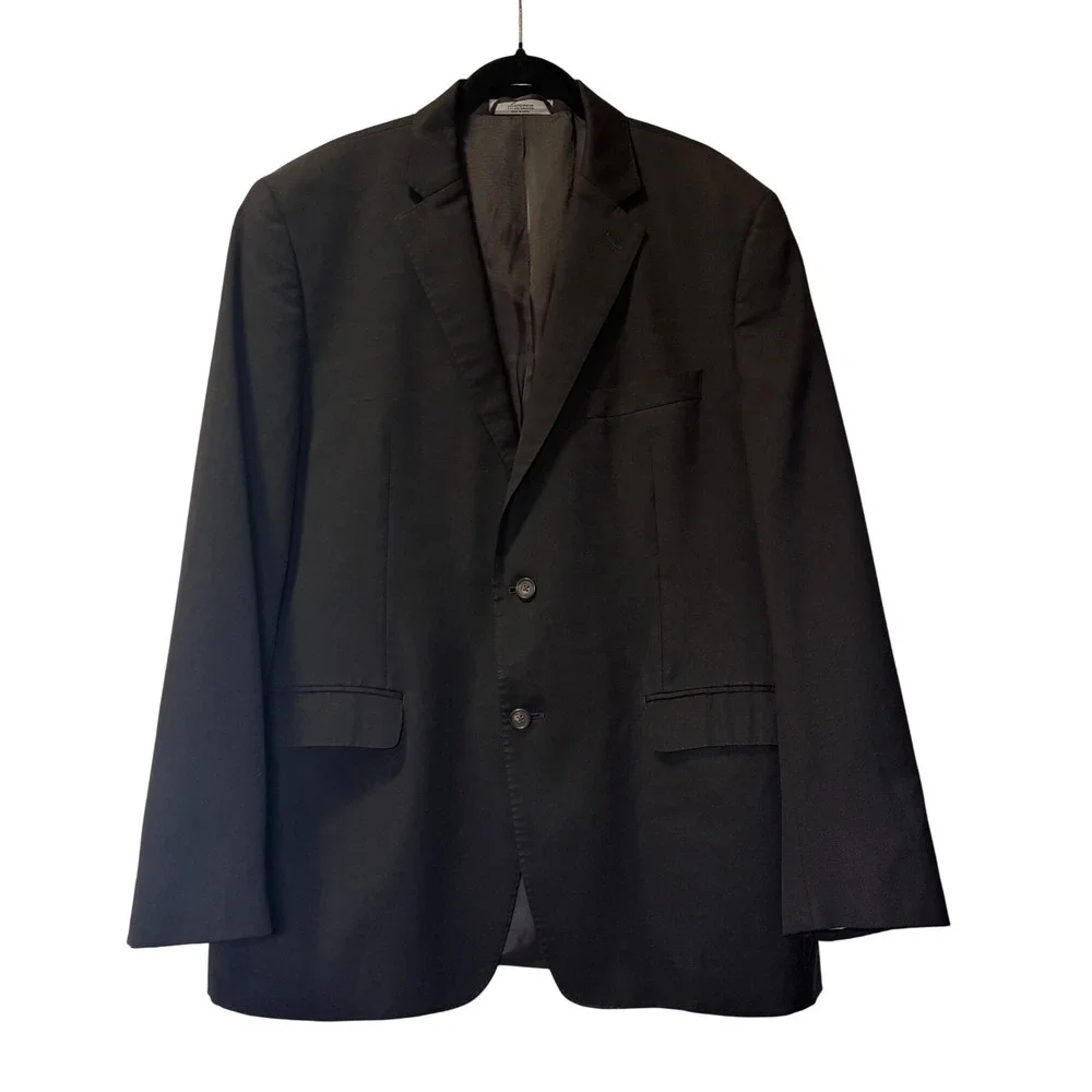 Lauren Ralph Lauren Mens 44R Black 100% Wool 2 Button Blazer Sport Coat Jacket